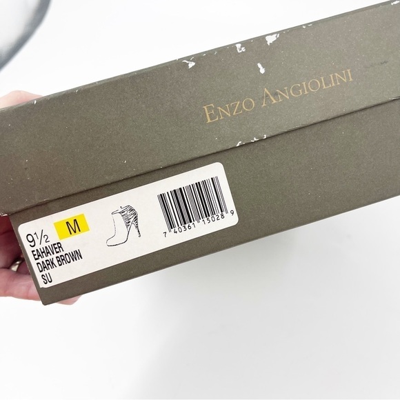 ✅ NWB Enzo Angiolini Eahaver Ankle SUEDE Boots BROWN SIZE 9.5 - Picture 3 of 12